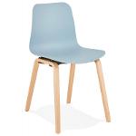 Skandinavische Design Stuhl Fuss Holz Natürliche Oberfläche Sandy (himmel Blau)