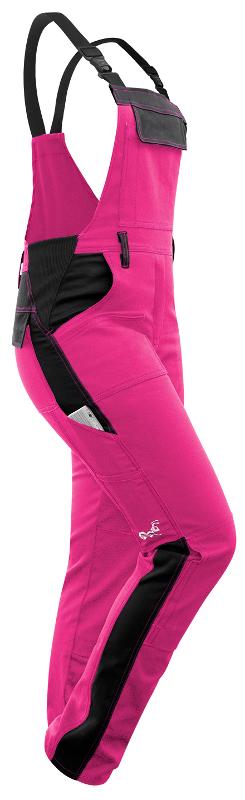 Damen Latzhose Stretch Arbeitshose Pink/Schwarz Gr.40 - Europages