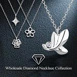 Silberne Halskette und Anhänger mit Diamantkollektion