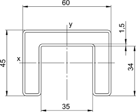 Edelstahl Handlauf Ronny – Nutrohr 60x45x1,5mm