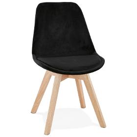 Leonora (schwarz) Skandinavischer Designstuhl In Naturfarbenen Schuhen - Stühle