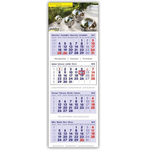 Wandkalender 4 Monatskalender PLUS Format 345 x 1000 mm