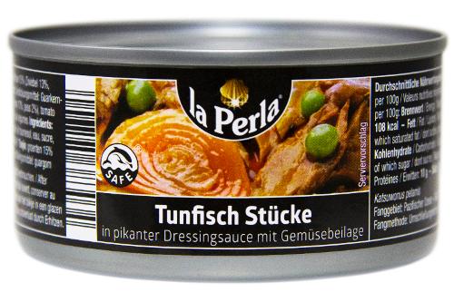 Thunfisch in pikanter Dressingsauce mit Gemüsebeilage - Europages